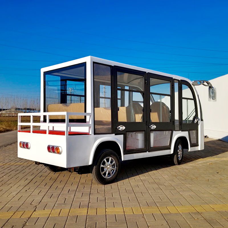 德武军恒电动观光车电动巡逻车8座带门大巴车4000瓦+72v120ah*6只铅酸电池方向助力
