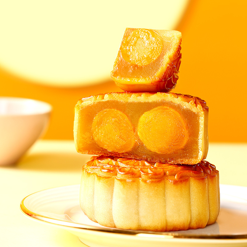 广州酒家好事成双月饼650g双黄纯白莲蓉老广式月饼中秋送礼礼盒