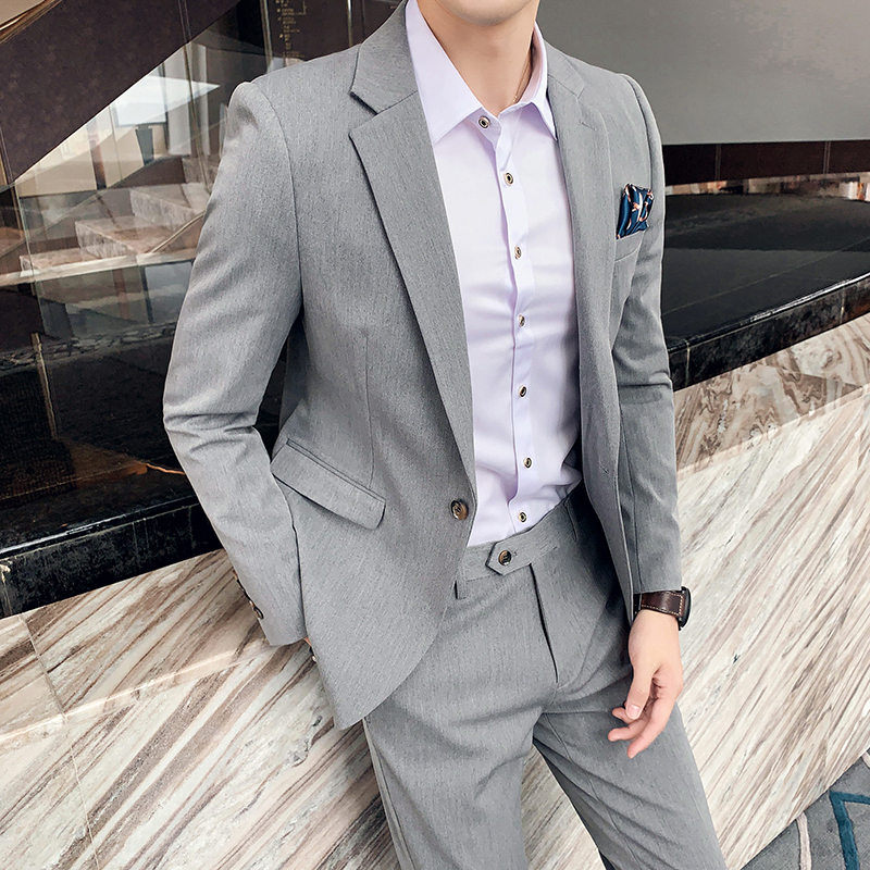 骄克雄狮(jankeleone)秋季韩版西服套装男士修身青年潮流帅气休闲小