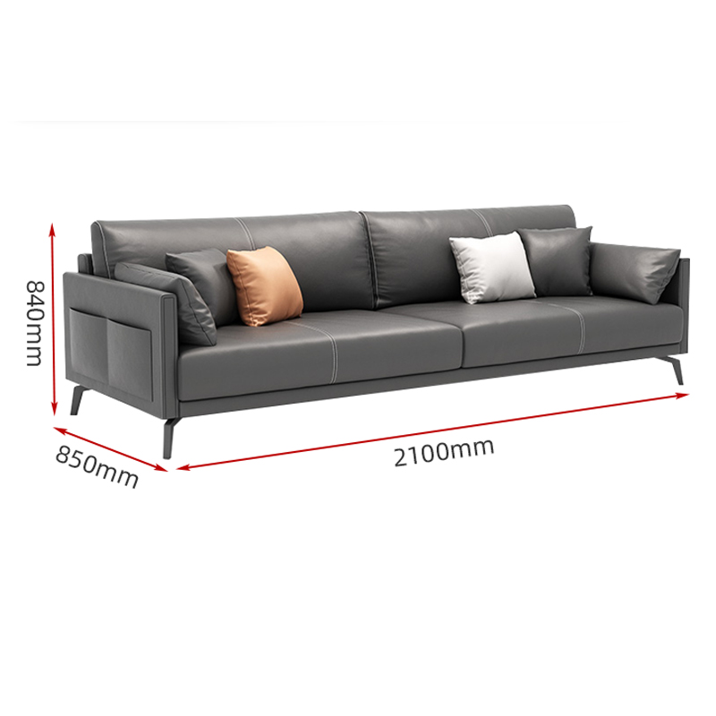 臻远 ZYJJ-80182简约办公沙发洽谈接待沙发休闲沙发组合 西皮三人位高清大图