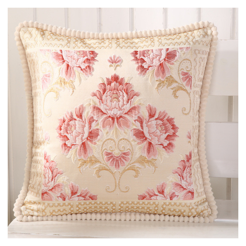 欧式靠垫抱枕刺绣红木枕套沙发靠枕背大腰枕长方形含芯办公室套子