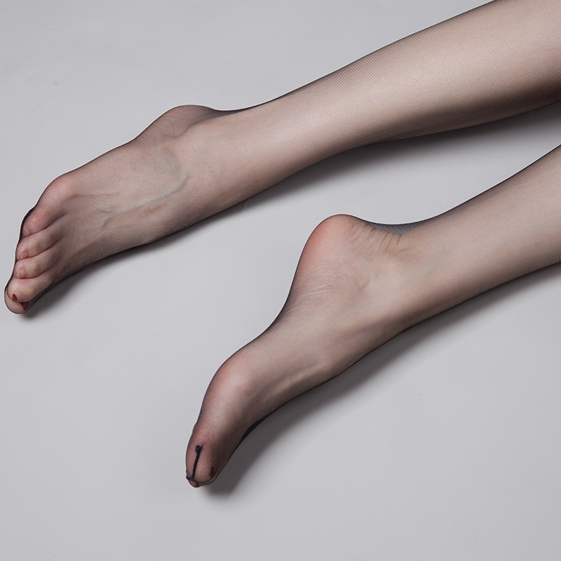 suntek3双蕾丝边丝袜超薄一线裆女薄款夏季隐形连裤袜灰色透明情趣