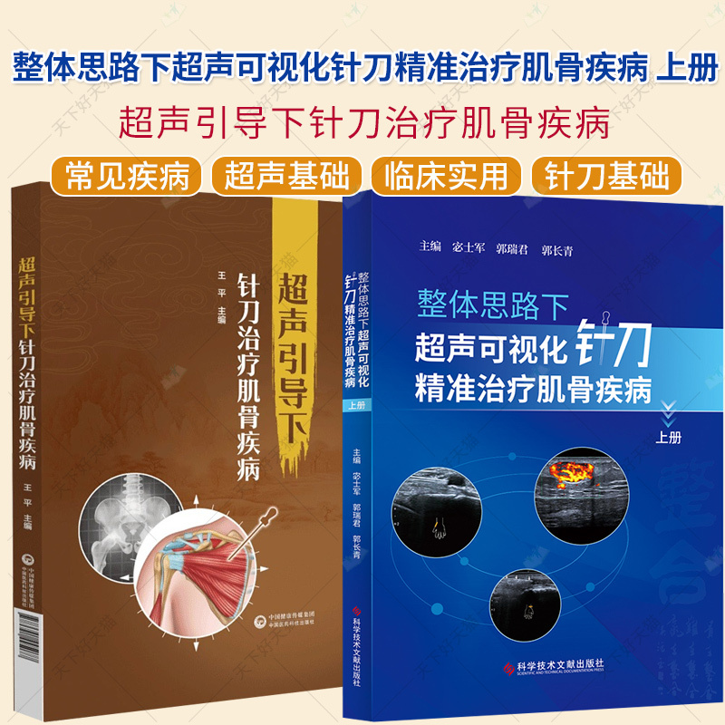 2册]2册]整体思路下超声可视化针刀精准治疗肌骨疾病 上册+超声引导下针刀治疗肌骨疾病 [正版]超声引导下针刀治疗肌骨疾