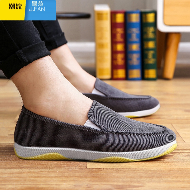 聚范老北京布鞋男鞋夏季透气软底驾车舒适休闲百搭男板鞋一脚蹬懒人鞋高清大图