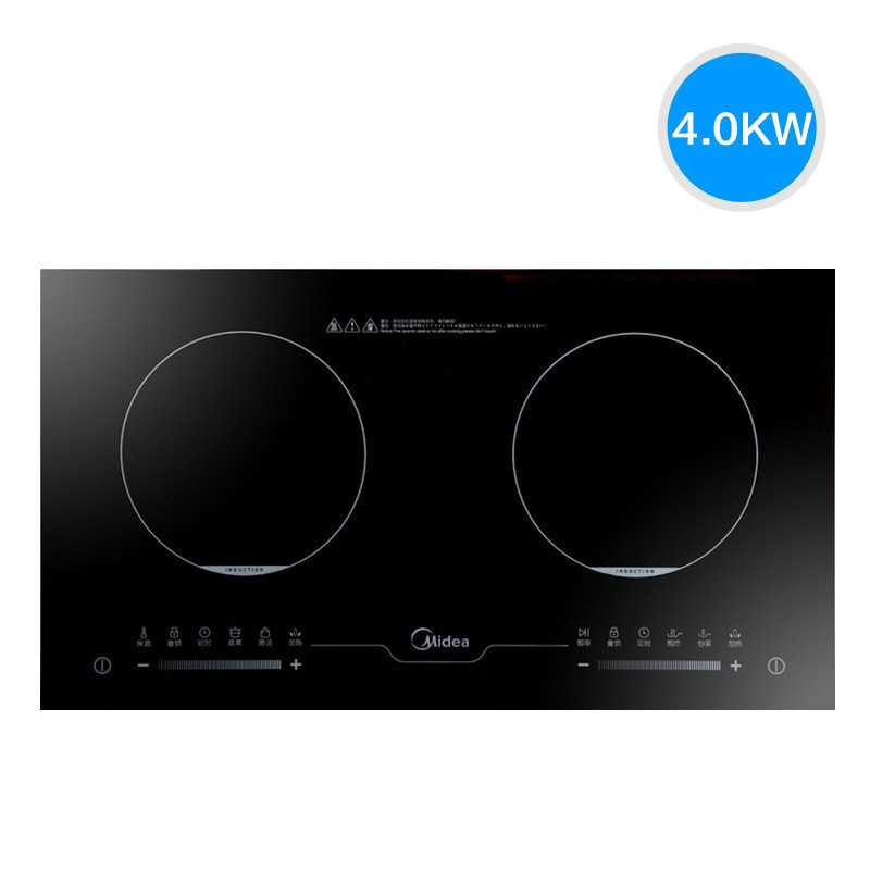 美的(Midea)电磁炉嵌入式电磁炉双炉灶 平板 触控式 黑色微晶面板3档C2-2ST3304商超同款