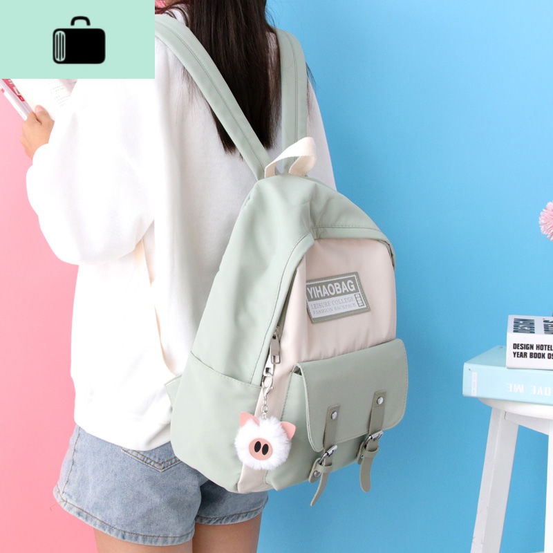 ins风书包女学生韩版初中高中可爱清新校园原宿双肩包女2019新款NEWLAKE高清大图