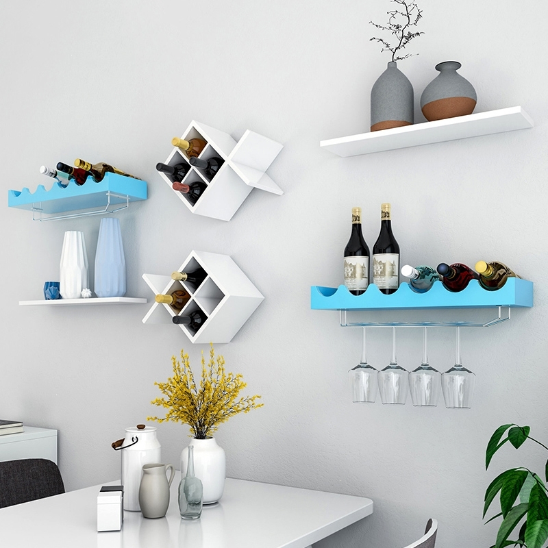 简约红酒柜悬挂式红酒杯架倒挂墙上置物架家用壁挂创意红酒架