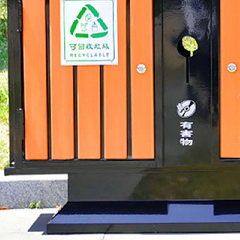 峰汇园户外垃圾桶大号环卫不锈钢木分类双果皮箱室外垃圾箱钢木桶豪华款