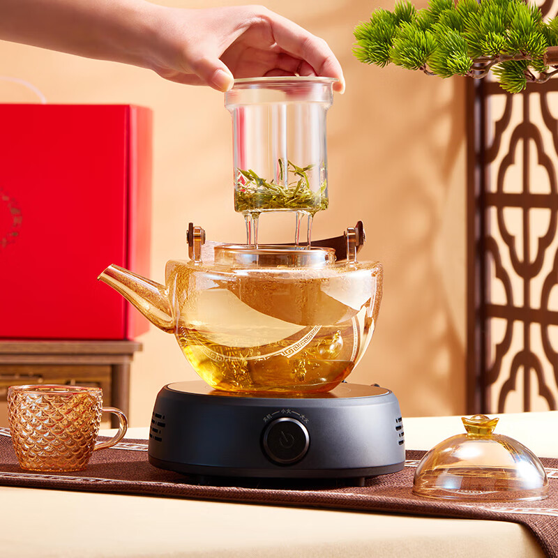 共禾京品中国风招财进宝茶具礼盒套装可加热煮水茶壶茶杯创意礼物企业礼品 金元宝茶具套装ZFWA高清大图