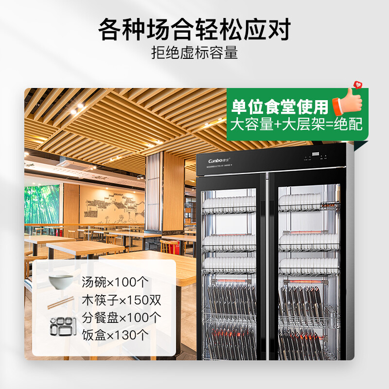 康宝(Canbo)XDZ760-A8消毒柜商用大型双门立式商用消毒碗柜 厨房餐厅酒店学校幼儿园食堂 大容量760L 商用高清大图
