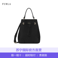 【直营】FURLA芙拉 Stacy系列欧美时尚女士迷你软质牛皮抽带手提包单肩包斜挎包水桶包女包