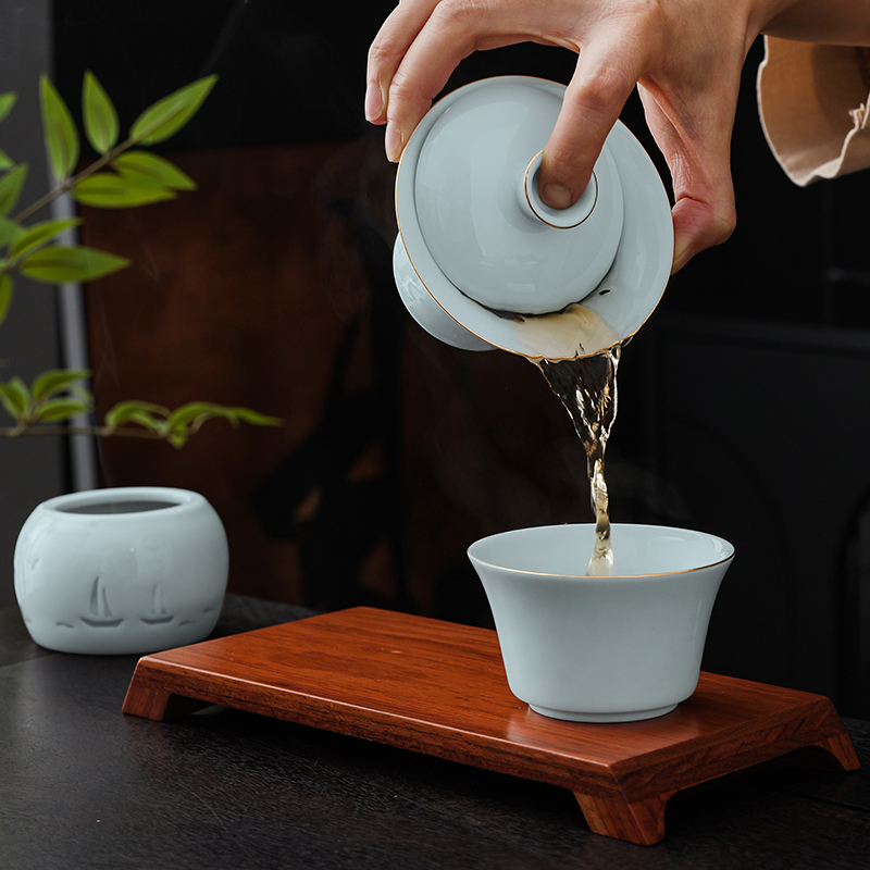 萬春和 以经典花觚为型, 集盖碗、香炉、茶杯于一体,平安顺遂精华版高清大图