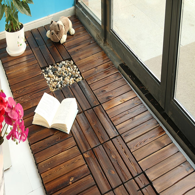 古达户外露台阳台阳光房浴室花园庭院防滑防水防晒实木拼接地板