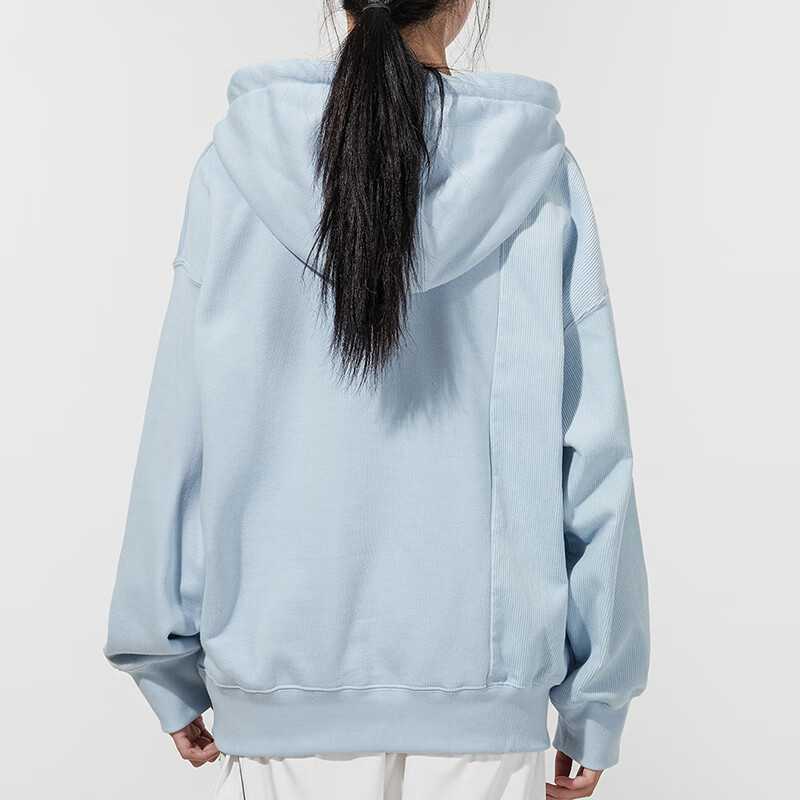 阿迪达斯 (adidas) 三叶草卫衣女装春秋新款连帽蓝色运动服套头衫 HC0320