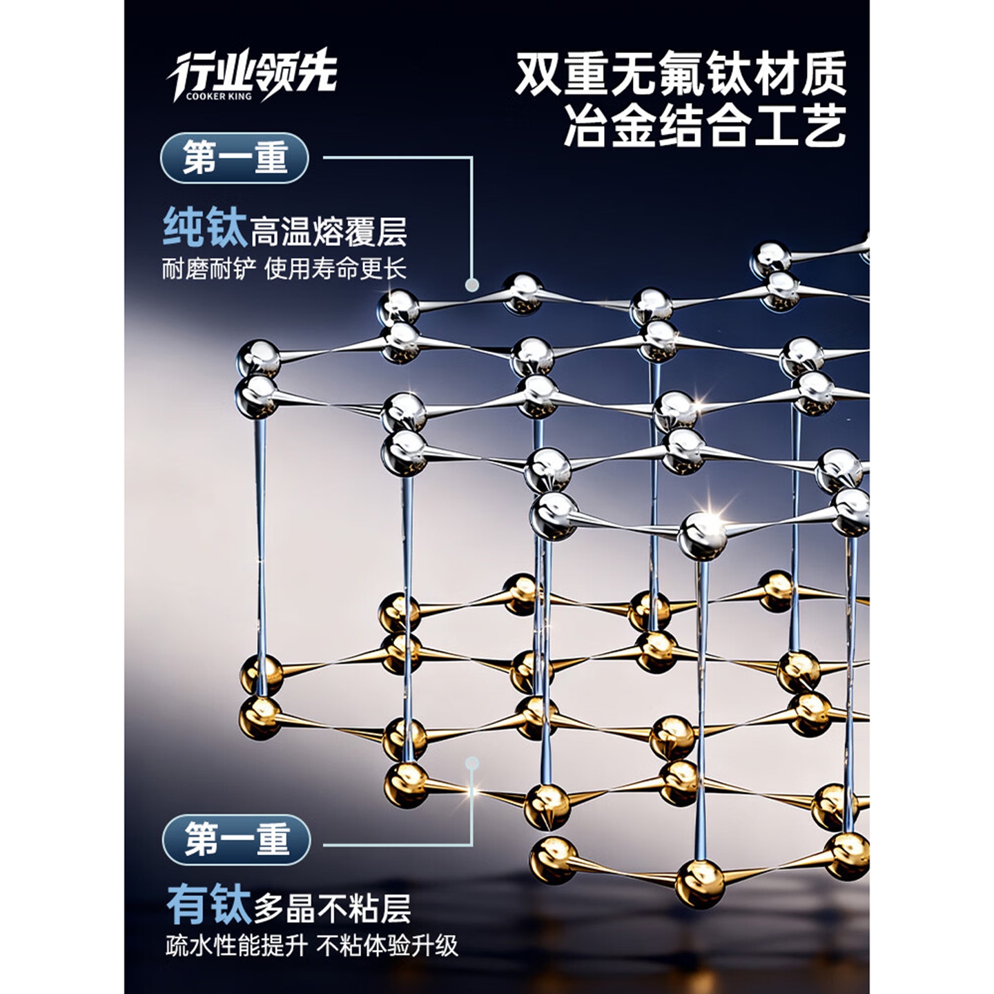 炊大皇(COOKER KING)钛合炒锅30cmTH30CG高清大图