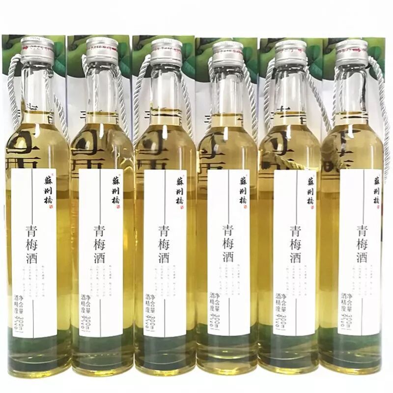 苏州桥果酒梅子酒甜酒9度低度女士酒青梅酒300mlx6瓶视频