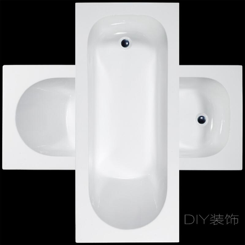 亚克力普通嵌入式浴缸家用独立脚靠墙裙边浴池浴室DIY小浴缸白色白色裙边不锈钢架&asymp1.7M波迷娜BOMINA高清大图