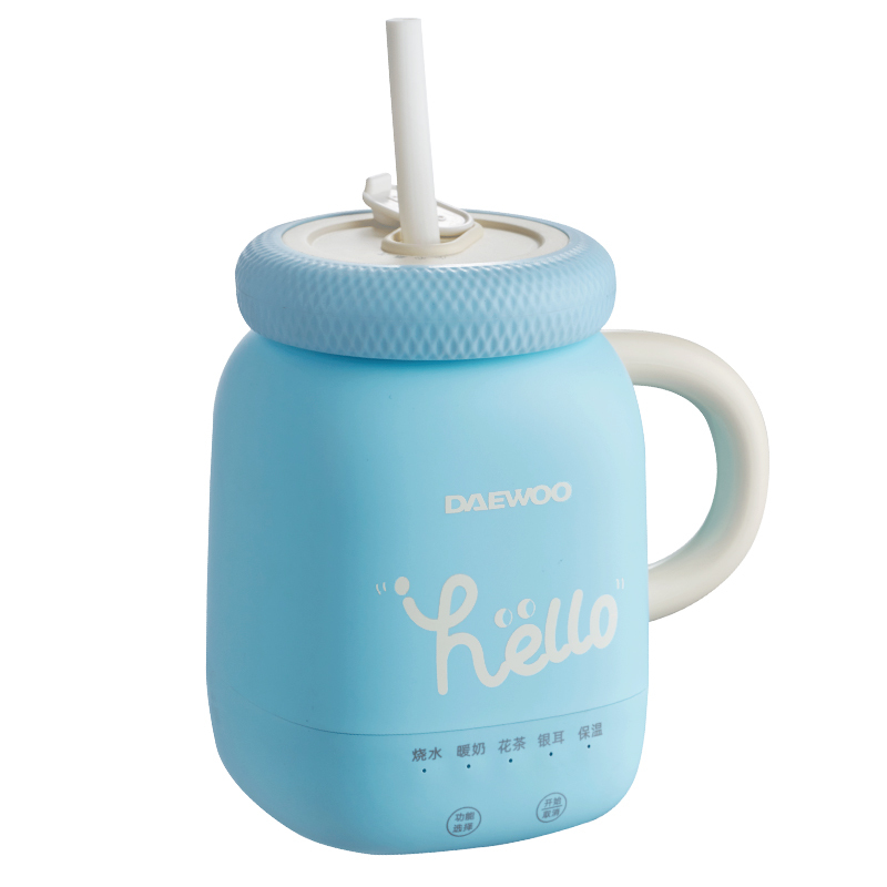 大宇(DAEWOO)养生壶办公室小型mini花茶煮茶器一人养生杯家用多功能烧水壶 蓝色 0.3L海燕蓝D15