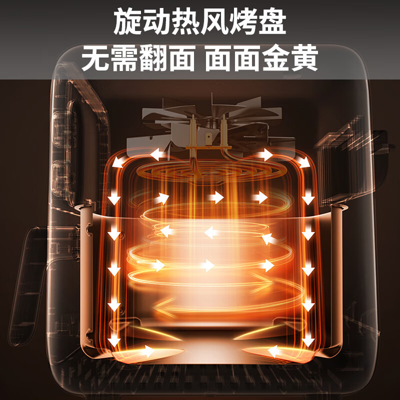 九阳不用翻面空气炸锅7L大容量家用智能触控电烤箱蒸汽炸锅电炸锅KL70-V593高清大图