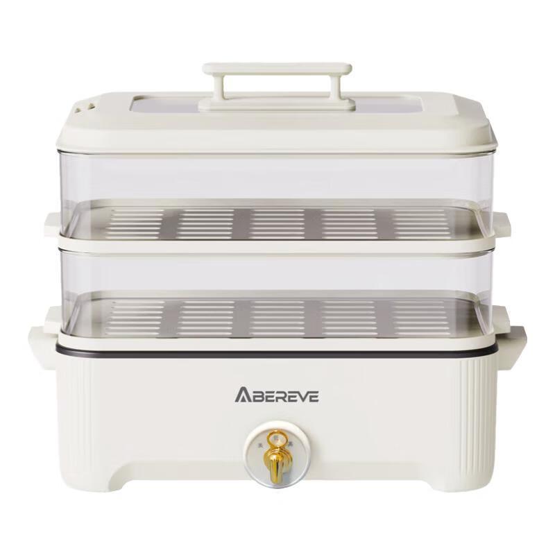 艾贝丽 家用多功能电火锅双层多用途锅5L大容量蒸煮涮烤一体锅 ABL-LLG913S