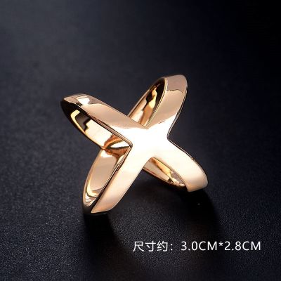 大号金色04732 丝巾扣环百搭两用优雅简约三环丝巾扣配饰X型 方巾披肩衣角打结扣