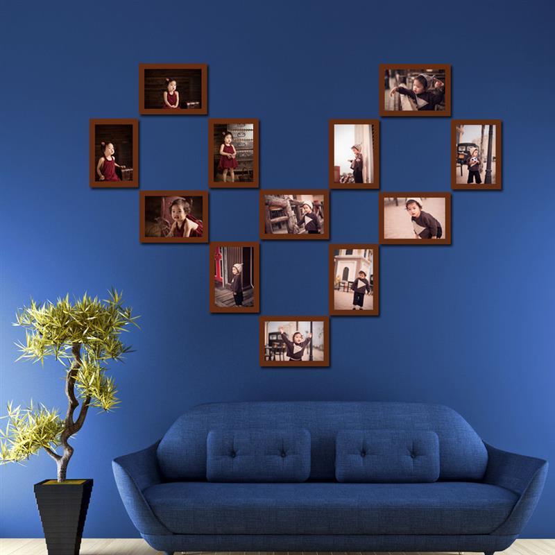 心形照片墙装饰简约相框墙客厅创意爱心背景墙相册框相片挂墙组合全