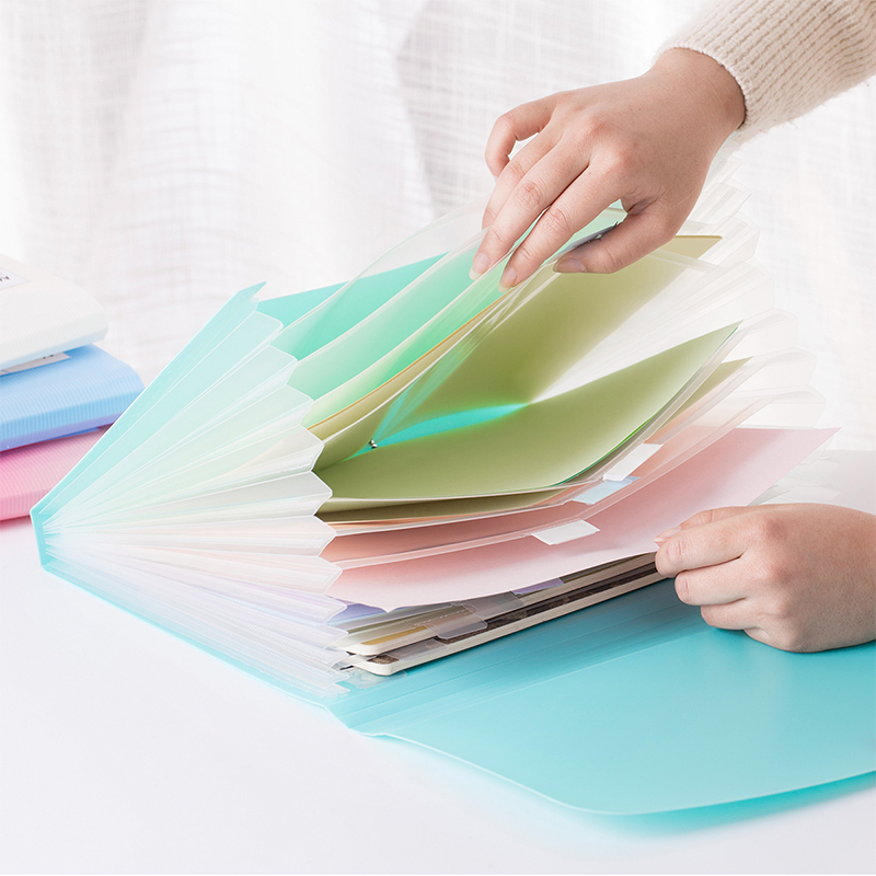 得力风琴包a4学生用多层文件夹袋手提卷子分类收纳盒女试卷夹多功能大