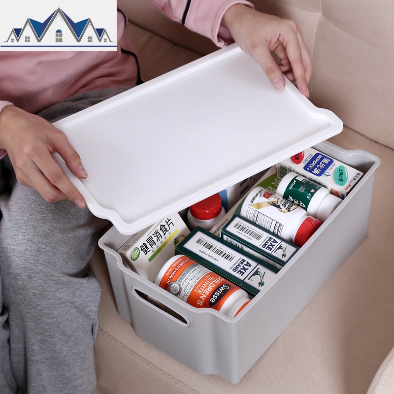 大容量整理收纳篮塑料浴室厨房卫生间化妆品置物盒桌面杂物储物筐 三维工匠高清大图