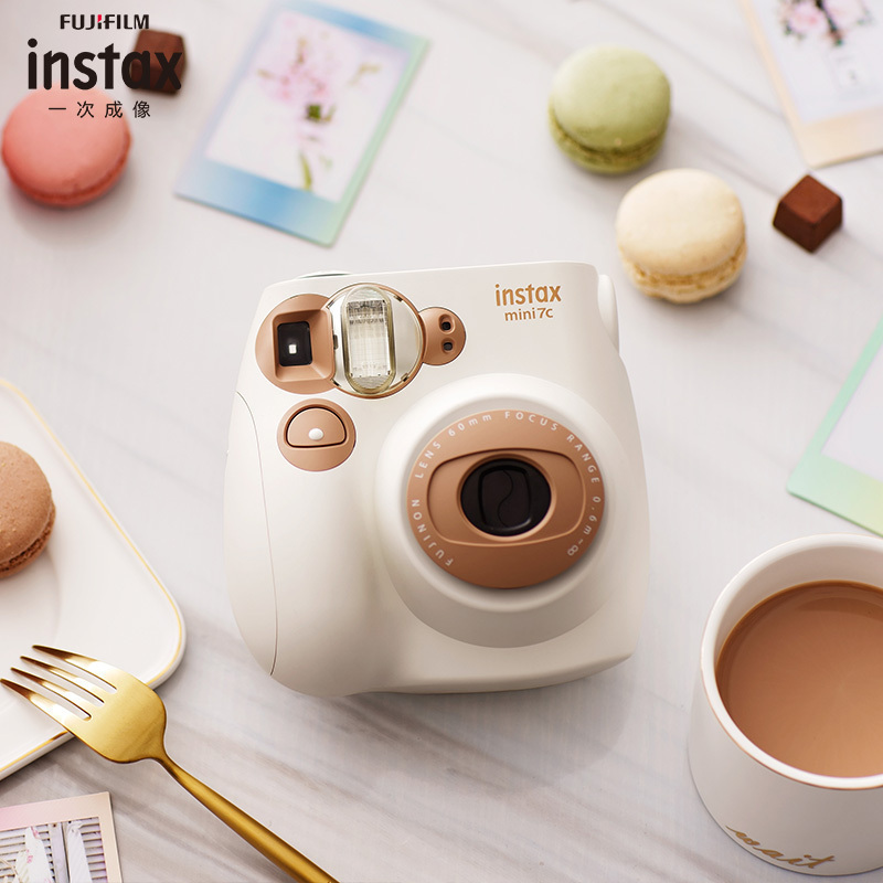 富士(FUJIFILM)INSTAX立拍立得 胶片相机 一次成像 mini7C 奶咖色 套餐六(含数模礼盒)