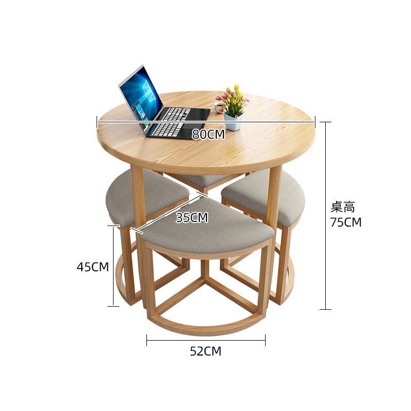 金菲罗格 办公家具 简约休闲接待会客圆桌椅组合颜色备注 一桌四椅高清大图