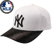 2019春夏新款正品MLB洋基道奇队棒球帽防晒遮阳帽NY黑色亮片男女鸭舌帽子
