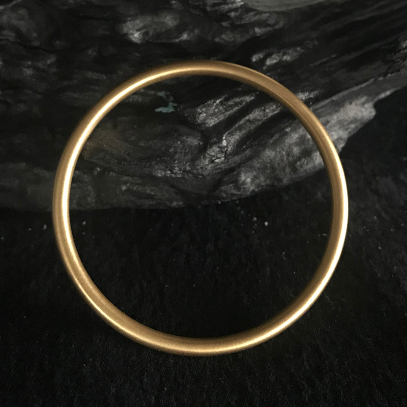 金一足金999古法传承阡陌哑光女士黄金手镯简约首饰送女友母亲节礼物(计价) ABE45228