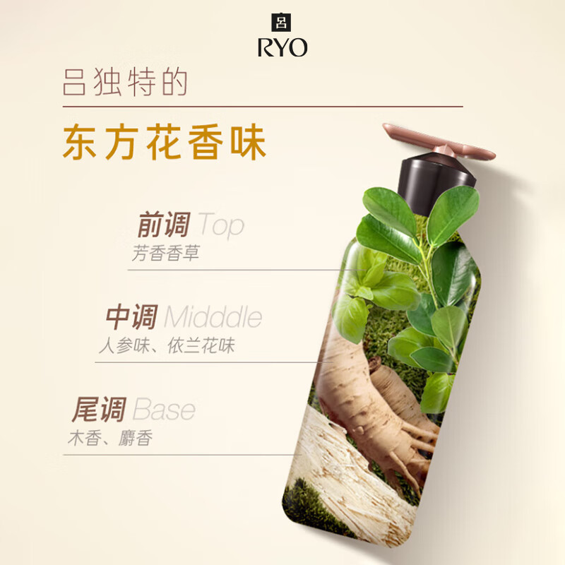 RYO黑吕臻参焕活御时昇机洗发水护发乳滋养修护清洁保湿紧致护发防断发洗发露洗头膏护发素400ml+400ml
