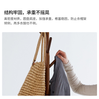 尔迈简易落地室内简约衣帽架欧式带裤架挂衣架晾衣服架 胡桃色