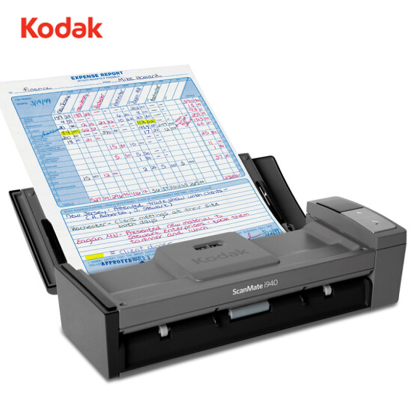 柯达（Kodak）i940 扫描仪 A4幅面高速高清 彩色双面自动馈纸式扫描仪 便携式扫描仪 黑色