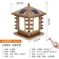 苏宁放心购太阳能柱头灯柱子灯现代简约led围墙灯庭院的户外防水_756 三色变光 非字-天黑自动亮+遥控铜色-特大号