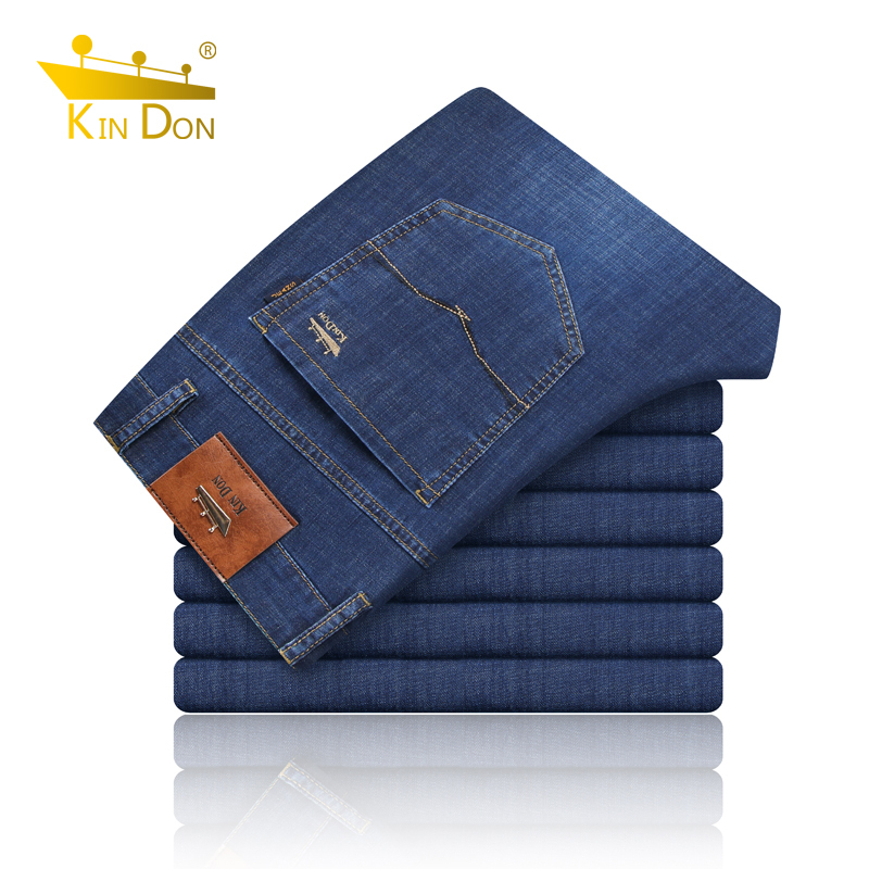 金盾(KIN DON)2021夏季新款男士牛仔裤男宽松直筒弹力中腰牛仔裤长裤子