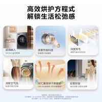 海尔(Haier)追光系列 干衣机 10公斤 GA100-S37B 双擎热泵 变频 烘干机 极夜灰 除菌除螨 净滤除毛