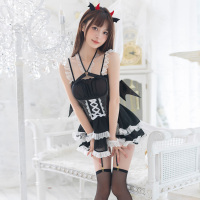 霏慕情趣内衣女暗夜魅魔漆皮束腰制服套装COS小恶魔可爱纯欲风角色扮演女仆装性感蕾丝激情火辣诱惑夫妻房事调教制服成人用品