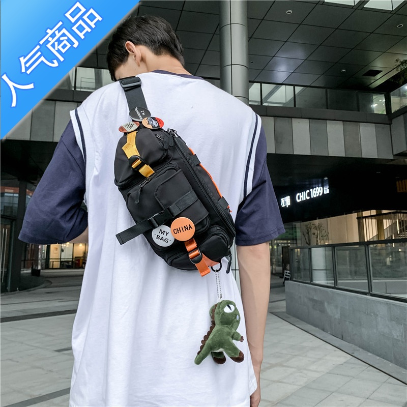 封后单肩斜挎包男潮牌运动款夏季小包2021新款日系胸包腰包ins百搭女
