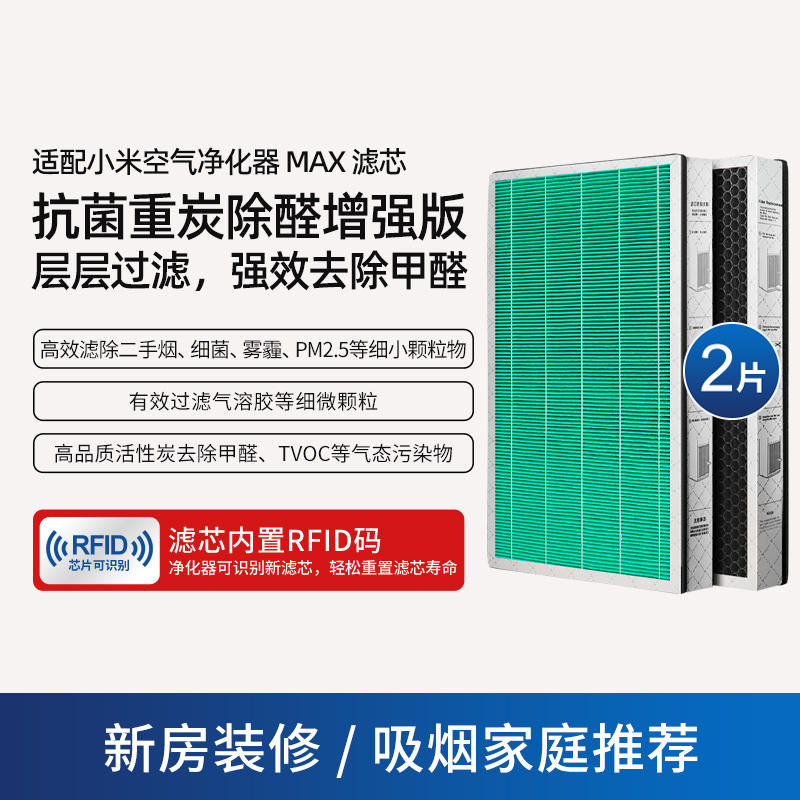 适配小米米家空气净化器MAX/MAX增强版【双倍除醛抗菌Pro版】 2片