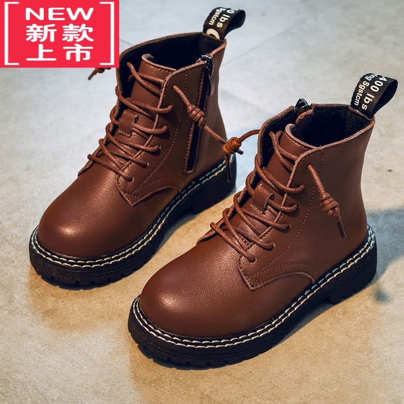 可莉允男童马丁靴2022新款秋冬季女童靴子秋款加绒儿童二棉短靴春秋皮靴图片