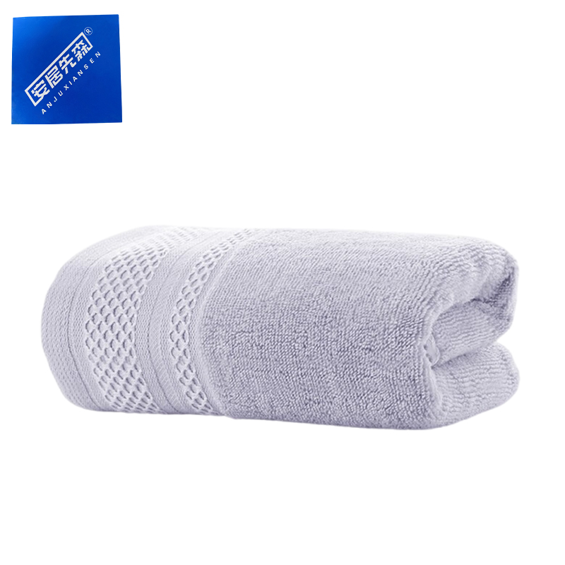 安居先森超柔瞬吸水五星级酒店长绒棉浴巾一往情深70*140cm 灰色高清大图