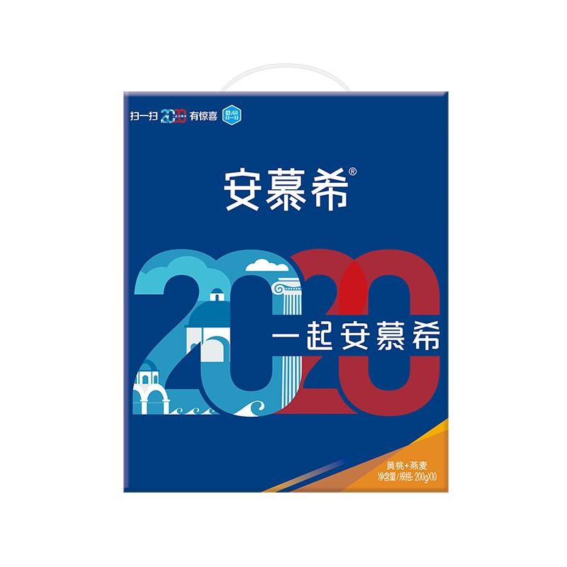 伊利 安慕希希腊风味酸奶 黄桃+燕麦 200g*10盒