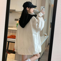 秋季外套女款韩版宽松上衣工装风拼接连帽外套流行百搭_38 统一颜色 L