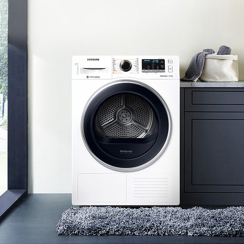 三星(SAMSUNG)9kg公斤干衣机烘干机变频电机节能低噪家用大容量热泵烘干机白色DV90M5200QW/SC高清大图