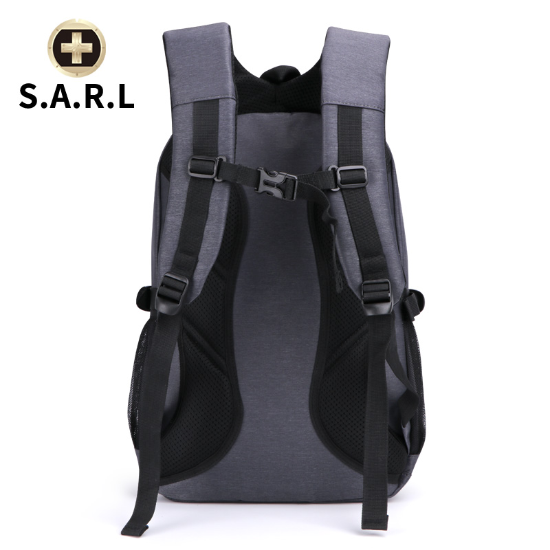 S.A.R.L瑞士双肩电脑包15.6英寸商务休闲旅行包双肩背包男女通用SW-58009 灰色高清大图