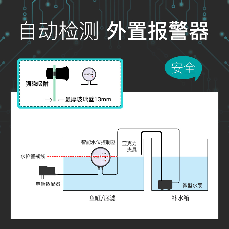 全自动鱼缸补水器 鱼 电子补水器高灵敏智能红外线补水器声光报警高清大图