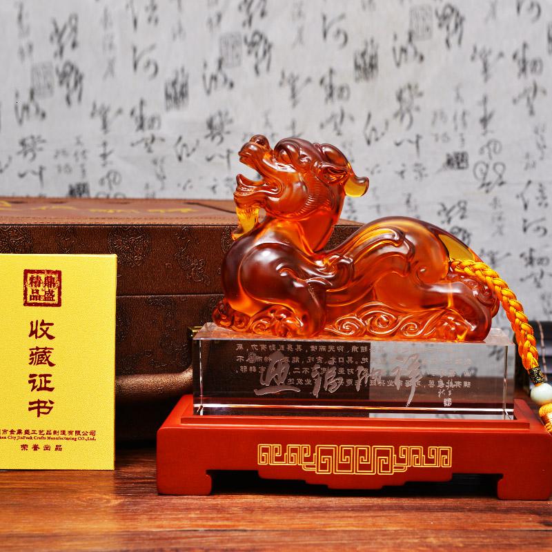 家柏饰(CORATED)迎祥白玉琉璃貔貅摆件大号客厅摆设新店开业送礼定制礼品高清大图