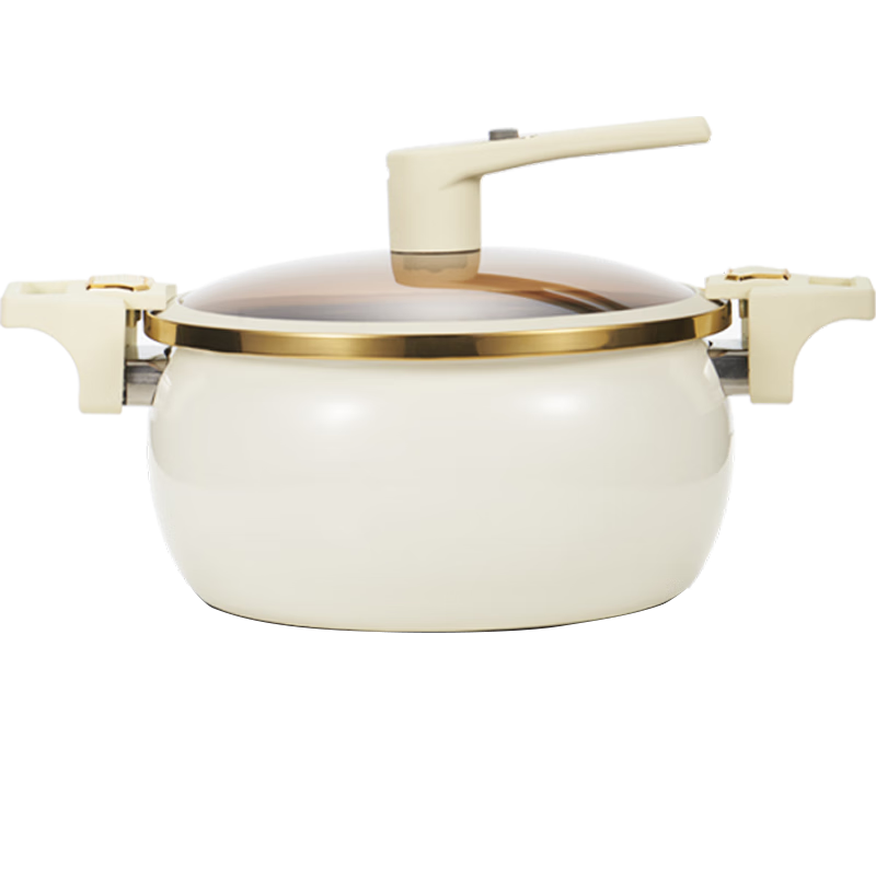 上亨 SHZH-CJCG010 微压锅 珐琅搪瓷汤锅双耳锅燃气灶电磁炉通用 26L 白色